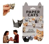 ViCUULY DIY Paper Cats, DIY Cat Camp, 3D Handmade Origami Model, Fold Your Own Paper Cats, Origami Animal Shaped Decoration Kit for Crafts Art Kits Models Craft Stickers Pattern (Cat)