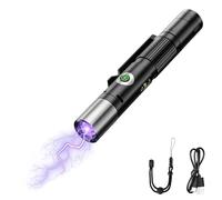 ViCUULY High Brightness Curved Flashlight, 9000 Lumens Rechargeable Small Flashlight, 7-Mode Zoomable EDC Pocket LED Light with Emergency Alarm, Multi-Color Side Lights, Magnetic Base (1PCS)