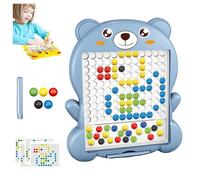ViCUULY Magnetic Drawing Board for Kids, 2026 Upgraded Version Toddler Magnet Doodle Board with Booklet/Beads and Pens, Magnetic Dot Art Toys, Airplane Car Travel Activities (Blue Bear)