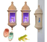 ViCUULY Puerto Rican Garita Wall Coqui Lamp, 2025 New Home Decor Frog Wall Lamp, Handmade Home Décor, Warm Ambient Lighting, Puerto Rico Souvenir Gift for Boricua Pride (2PCS)