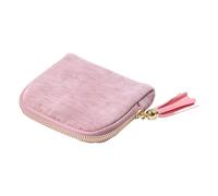 ViCUULY Travel Jewelry Case, Small High-End Large-Capacity Tassel Storage Bag Gifts for Women, Pouch Bags with Zipper, Velvet Jewelry Organizer Storage Bag for Bracelet Rings Earring (Light Pink)