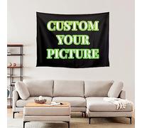VICVIK Custom Wall Tapestry Hanging for Bedroom, Personalised Wedding Graduation Backdrop with Photo Text, Wall Tapestry Bedroom for Room Decor Wedding Family Memorial Gift