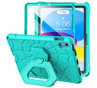 VICVOL Case for iPad 11th Generation (A16 11-Inch 2025)/ iPad 10th Gen (10.9" 2022)- Durable Shockproof Lightweight EVA Kids Case with Screen Protector & 360° Rotate Hand Strap/Stand (Cyan)