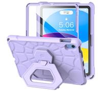 VICVOL Case for iPad 11th Generation (A16 11-Inch 2025)/ iPad 10th Gen (10.9" 2022)- Durable Shockproof Lightweight EVA Kids Case with Screen Protector & 360° Rotate Hand Strap/Stand (Light Purple)