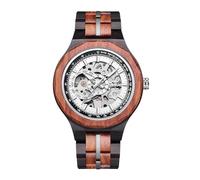 VICVS Natural Walnut Automatic Men's Wooden Watch Sports Date Day Multifunctional Automatic Wooden Watch (Purple Sandalwood/Silver)
