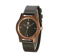 VICVS Wooden Watches for Men and Women, Natural Walnut/Olive Wood Japanese Quartz Chronograph, Adjustable Strap, Military Sports and Leisure (Walnut-1)
