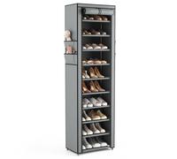 Vicye Shoe Rack with 10 Levels, Shoe Cabinet Narrow and Tall for 20-22 Pairs of Shoes, Fabric Shoe Racks with Dustproof Cover, Shoe Rack, Space Saving