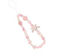 VICZON Mobile Phone Lanyard, Pink Anti-Lost Mobile Phone Case Pendant Chain, Mobile Phone Pendant, Phone Lanyard, Wrist Strap, Beads Chain, Lanyard Jewellery, inch, Acrylic Pearl