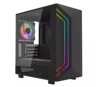Vida Apollo M Black ARGB Gaming Case w/ Glass Window Micro ATX Rear ARGB Infinity Fan Front LED Strips
