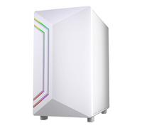 Vida Apollo M White ARGB Gaming Case w/Glass Window, Micro ATX, Rear ARGB Infinity Fan, Front LED Strips