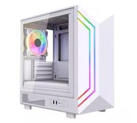 Vida Apollo M White ARGB Gaming Case w/ Glass Window Micro ATX Rear ARGB Infinity Fan Front LED Strips