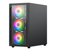 VIDA Black mATX Gaming PC Case Micro ATX Tower 4x 120mm ARGB Fans Tempered Glass