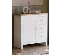 Vida Designs Arlington 3 Drawer 1 Door Sideboard 800 x 790 x 350 mm Home Discount White One Size