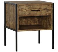 Vida Designs Bedside Brooklyn 1 Drawer Rustic Brown