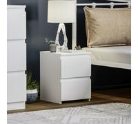 Vida Designs Bedside Table Denver 2 Drawers White