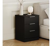 Vida Designs Bedside Table Trega 3 Drawers Black