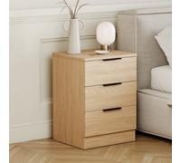 Vida Designs Bedside Table Trega 3 Drawers Pine