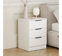Vida Designs Bedside Table Trega 3 Drawers White