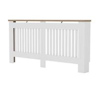 Vida Designs Benfield Radiator Cover White - Large - Elegant Shaker Style Vertical Slats for Heat Circulation - H83xW172xD19cm - 100% FSC Unpainted MDF Cabinet for Living Room & Hallway