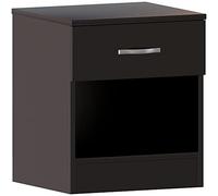 Vida Designs Black Large Bedside Drawer, Bedside Cabinet, 1 Drawer, Bedside Table, Metal Handles & Runners 47 x 40 x 36 cm