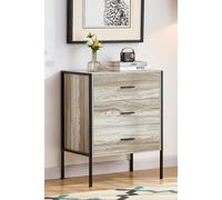Vida Designs Brooklyn 3 Drawer Bedside Cabinet Chest Of Drawers Storage Bedroom Furniture Home Discount Grey One Size