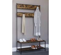 Vida Designs Brooklyn Hallway Unit Hanging Clothes Rack Stand with Storage Shelves Home Discount Dark Brown One Size