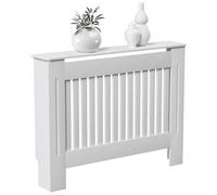 Vida Designs Chelsea Radiator Cover White - Medium - Modern Vertical Slat Design For Optimal Heat Circulation - H 82 Xw 111 Xd 19