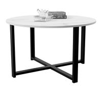 Vida Designs Coffee Table Brooklyn Round Marble Effect/Black