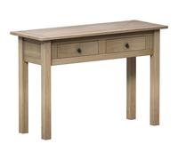 Vida Designs Console Table Panama 2 Drawers Solid Pine Oak Stain