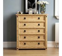 Vida Designs Corona, Chest Of Drawers, 5 Drawer, Solid, Pine Wood