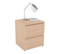 Vida Designs Denver 2 Drawer Large Bedside Chest Pine