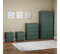 Vida Designs Denver 4Pc Bedroom Set(2 Bedside,4 Drawer Chest,Wardrobe) Home Discount Green One Size