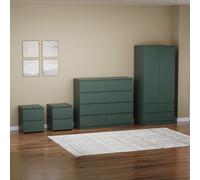 Vida Designs Denver 4Pc Bedroom Set(2 Bedside,8 Drawer Chest,Wardrobe) Home Discount Green One Size