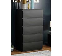 Vida Designs Denver 5 Drawer Chest Black