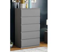 Vida Designs Denver 5 Drawer Chest Grey