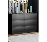Vida Designs Denver 6 Drawer Chest Grey