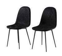 Vida Designs Dining Chairs Luton Quilted Black 2pcs