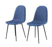Vida Designs Dining Chairs Luton Quilted Blue 2pcs