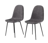 Vida Designs Dining Chairs Luton Quilted Charcoal 2pcs
