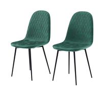 Vida Designs Dining Chairs Luton Quilted Green 2pcs