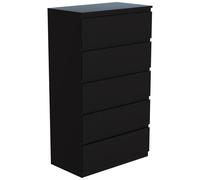 Vida Designs Drawer Chest Denver 5 Drawer Black