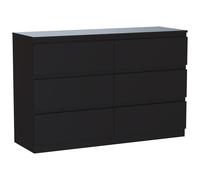 Vida Designs Drawer Chest Denver 6 Drawer Black