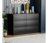 Vida Designs Drawer Chest Denver 6 Drawers Black