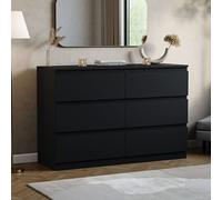 Vida Designs Drawer Chest Denver 6 Drawers Black