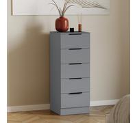Vida Designs Drawer Chest Narrow Trega 5 Drawers Grey