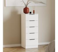 Vida Designs Drawer Chest Narrow Trega 5 Drawers White