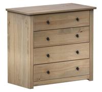 Vida Designs Drawer Chest Panama Solid Pine 4 Drawers Natural Oak