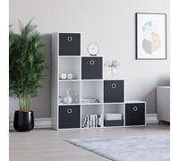 Vida Designs Durham 10 Cube Storage Unit & Cube Storage Basket Black Set of 5 Home Discount White One Size