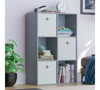Vida Designs Durham 2x3 Cube Bookcase Storage Unit & Cube Storage Basket Set of 3 Home Discount White One Size