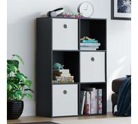 Vida Designs Durham 2x3 Cube Bookcase Storage Unit & Cube Storage Basket Set of 3 Home Discount White One Size